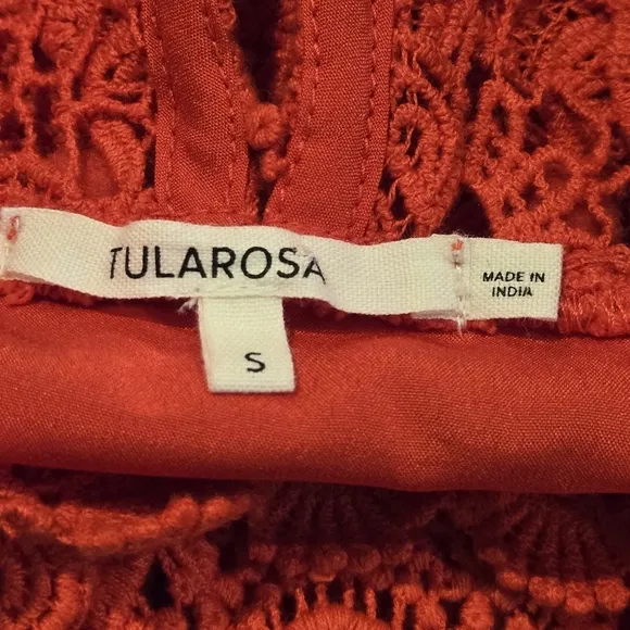 NWT Tularosa Revolve Clayton Tunic Lace Pompom Crochet Mini Dress, Size Small