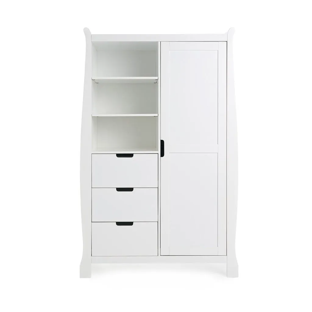 OBABY Stamford Mini Sleigh 3 Piece Room Set - White