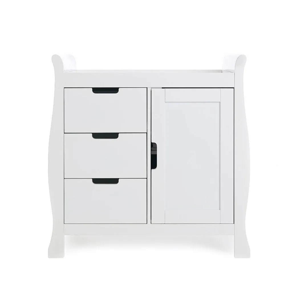 OBABY Stamford Mini Sleigh 3 Piece Room Set - White