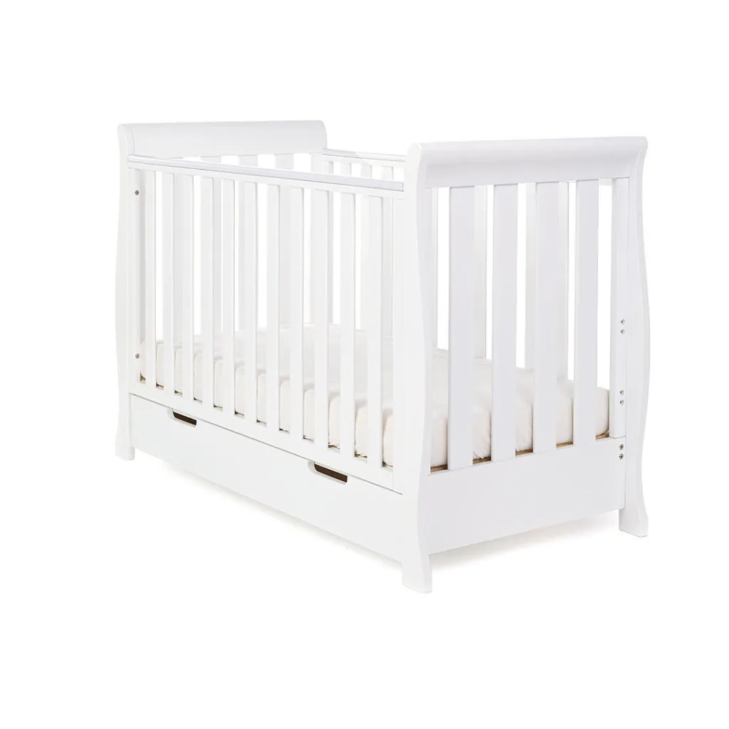 OBABY Stamford Mini Sleigh 3 Piece Room Set - White