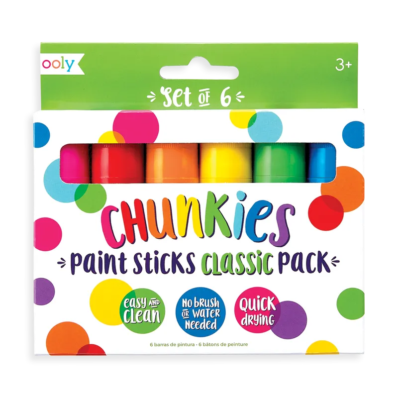 Ooly Chunkies Paint Sticks Classic Pack - Set of 6 Colors