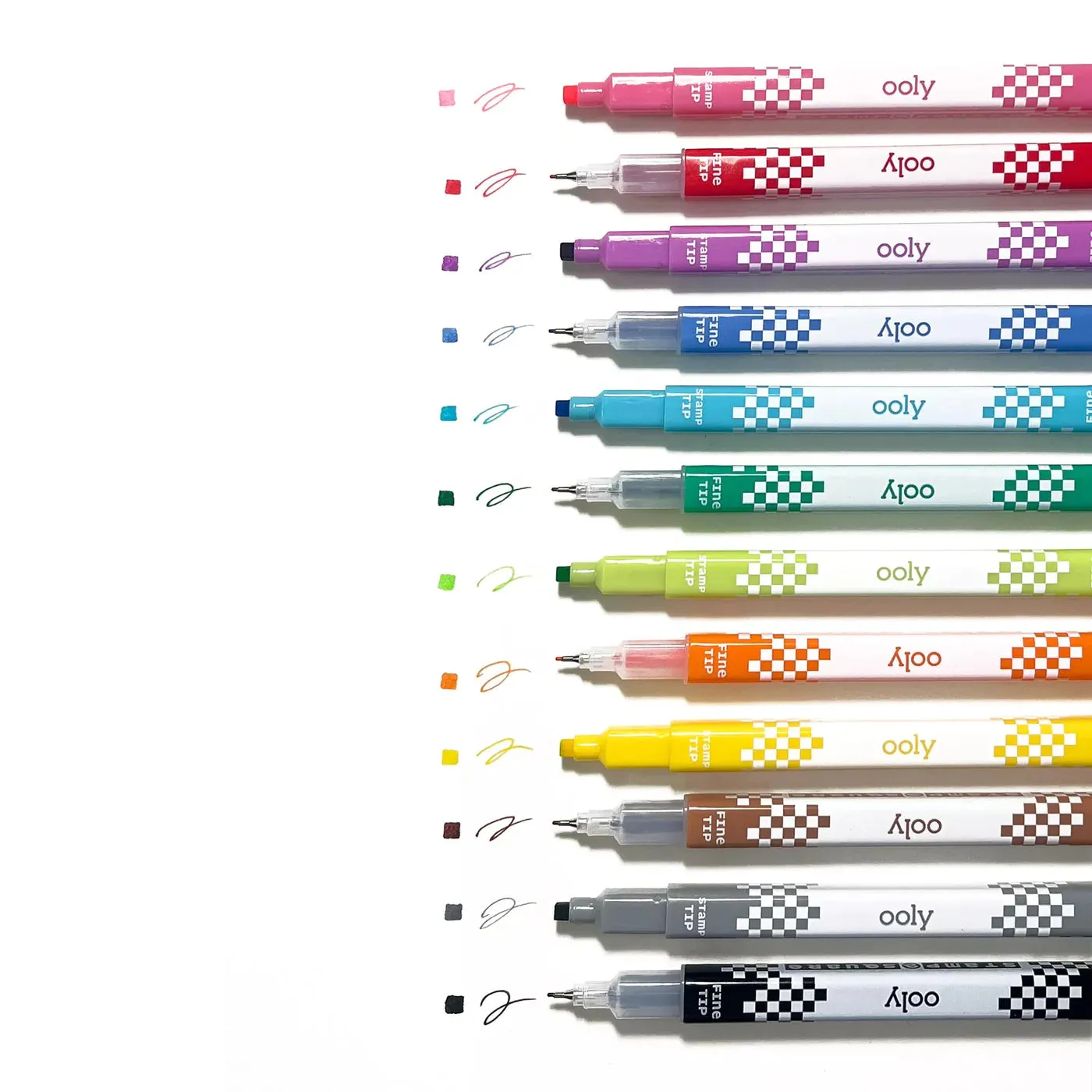 Ooly Stamp-A-Square Double Ended Markers - Set of 12