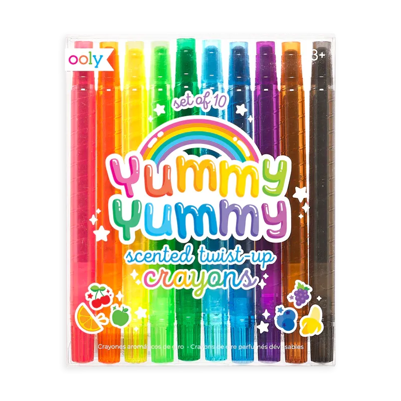Ooly Yummy Yummy Scented Twist-Up Crayons - Set of 10 Colors