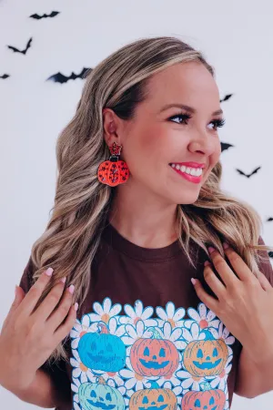Orange Pumpkin Seed Bead Earrings