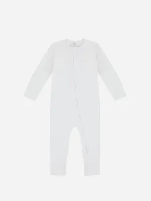 Organic Cotton Zippered Sleepsuit | White
