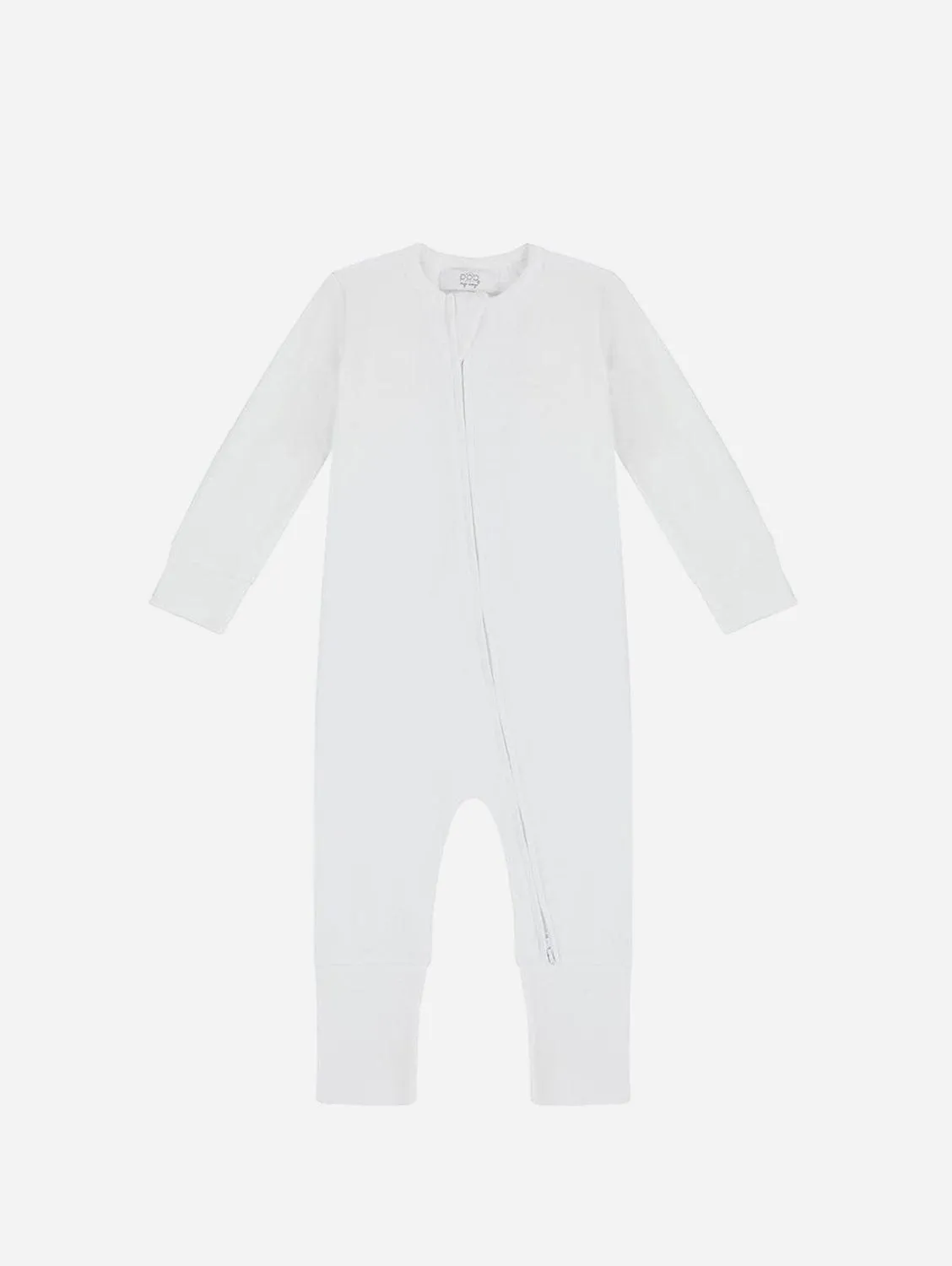 Organic Cotton Zippered Sleepsuit | White