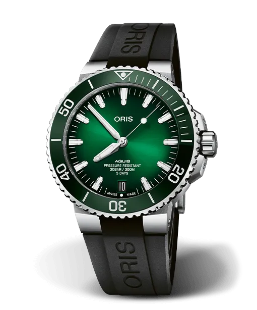 Oris Aquis Date Calibre 400 Watch with Green Dial, 43.5mm