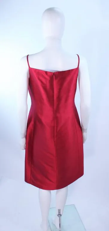 OSCAR DE LA RENTA Silk Cocktail Dress with Beaded Bust Size 8