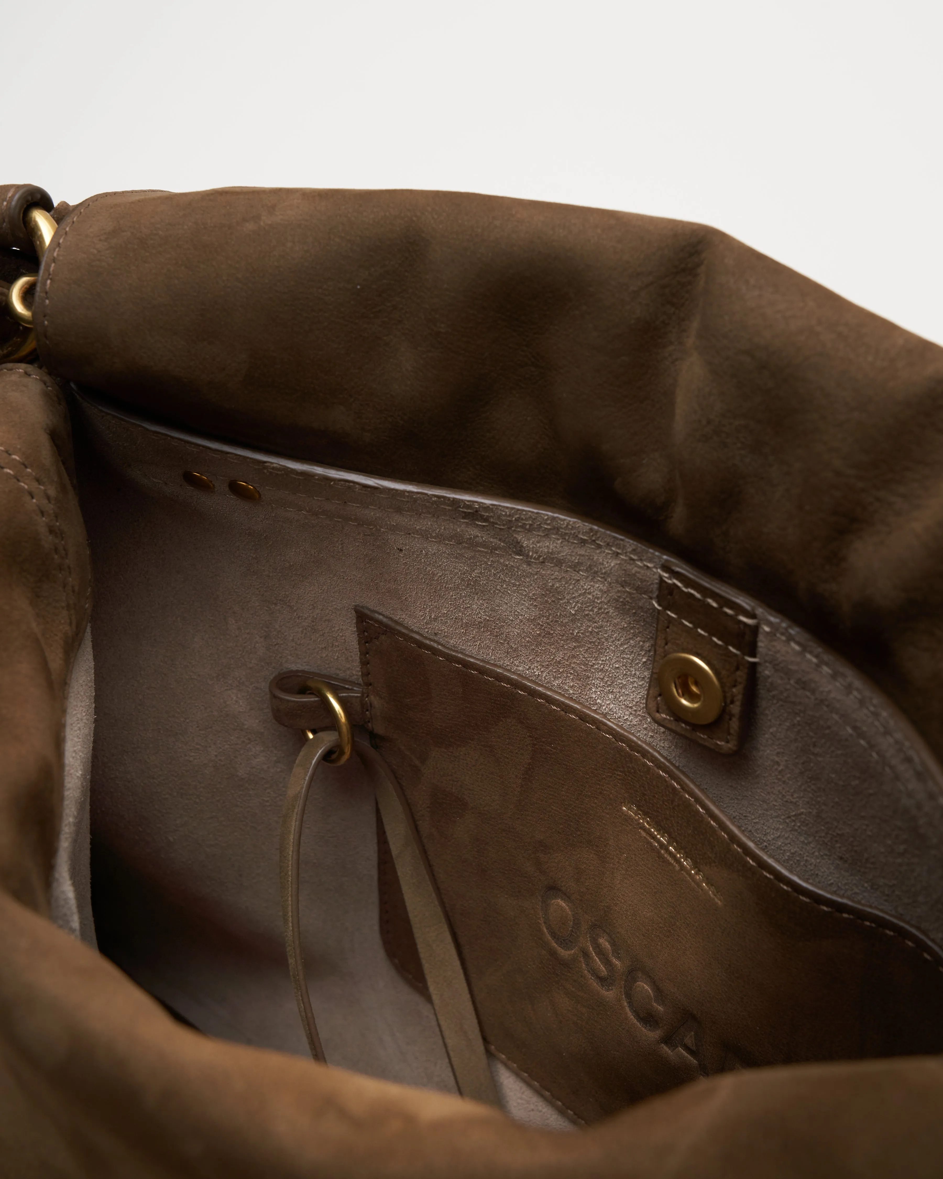 oscar goatskin nubuck bag - kaki