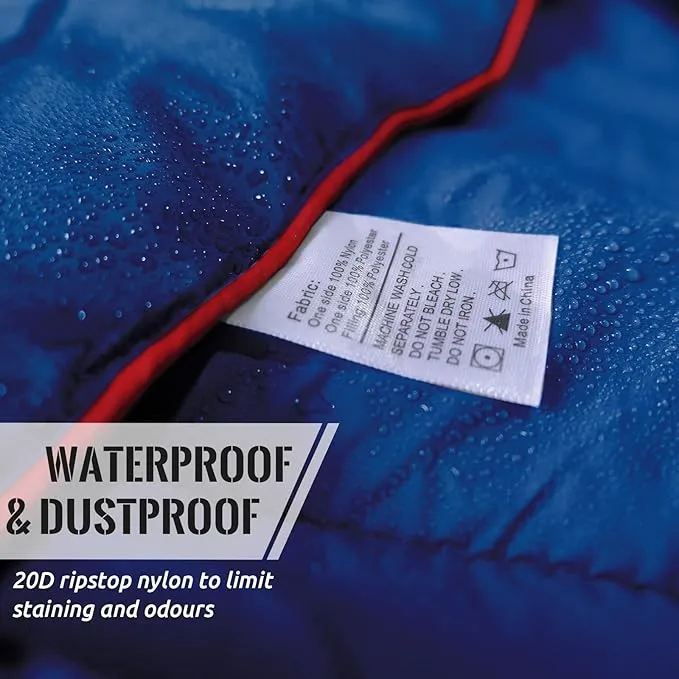 Outdoor Puffy Camping Blanket, Lightweight Down Alternative Puffy Printed Camping Large Ultra Warm Hammock Top Quilt Waterproof Blanket for Traveling Picnic Beach Party Cold Weather (Navy)