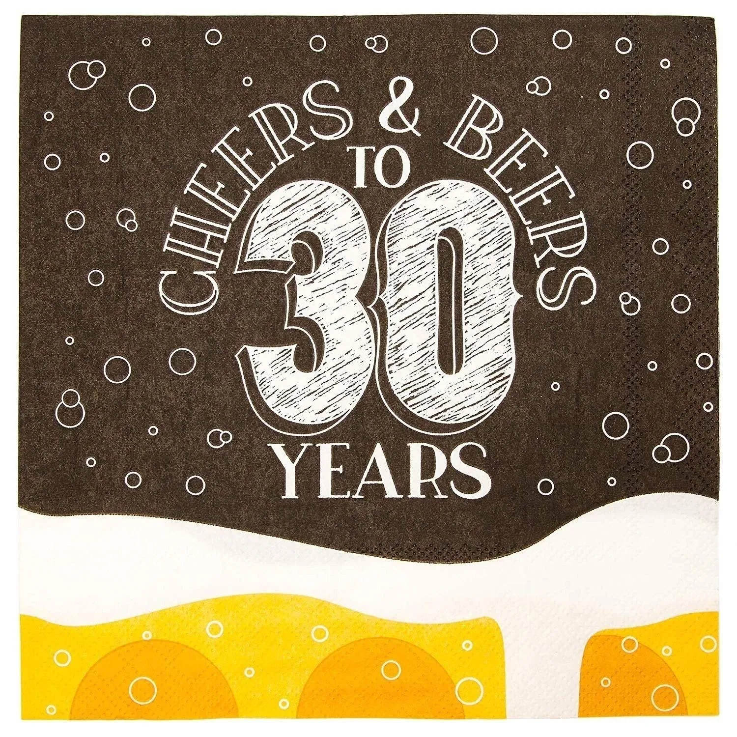 Pack Cheers to 30 Years Paper Napkin 6.5" for Birthday Party