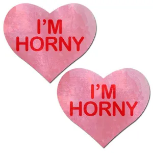 Pastease I'm Horny Heart - Pink/Red O/S