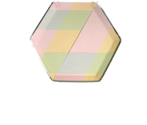 Pastel - Pink Plaid Small Paper Plates