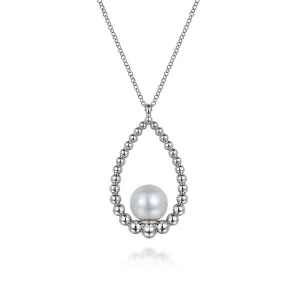 Pearl Teardrop Necklace in Sterling Silver