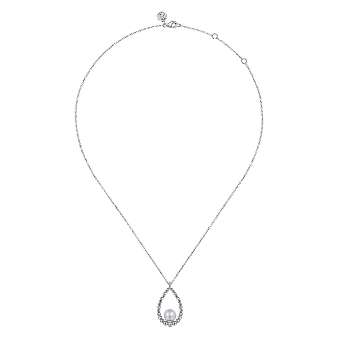 Pearl Teardrop Necklace in Sterling Silver