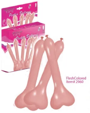 Pecker Balloons Flesh Color 6 Pc Box