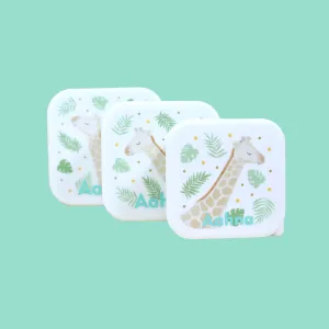 Personalised Gigi Giraffe Lunch Boxes - Set of 3
