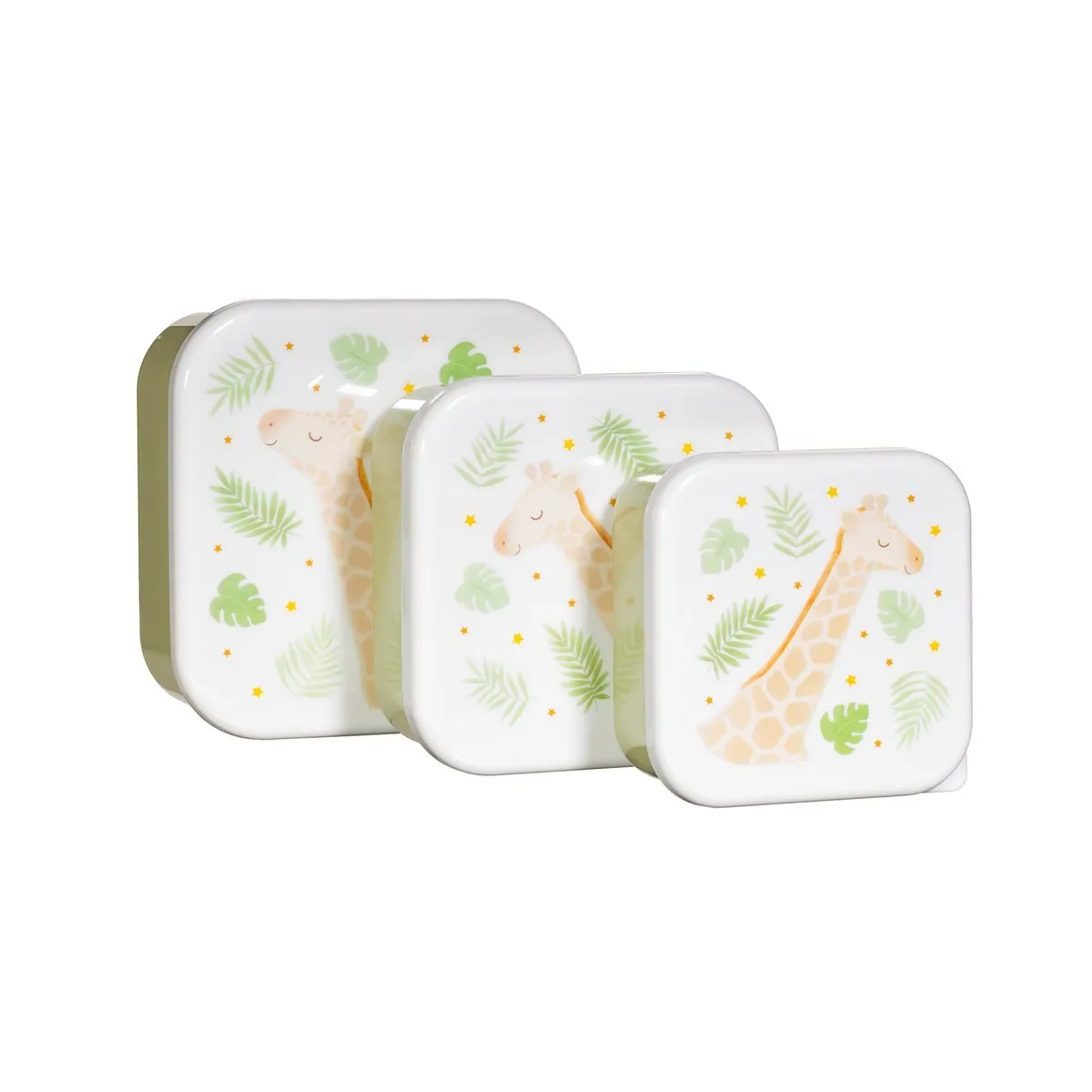 Personalised Gigi Giraffe Lunch Boxes - Set of 3