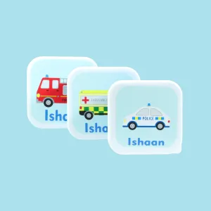 Personalised Transport Lunch Boxes - Set of 3