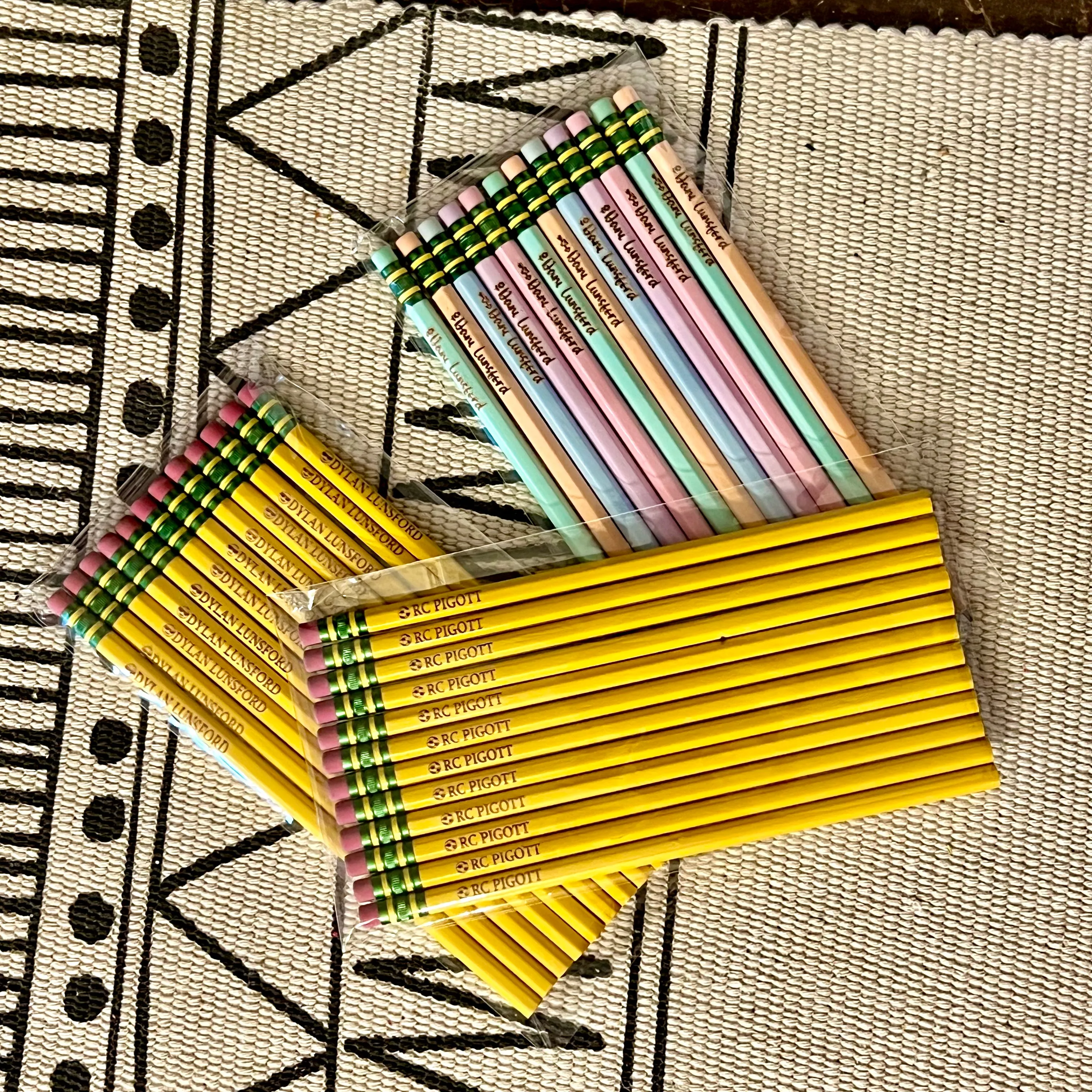 Personalized engraved pencils back to school