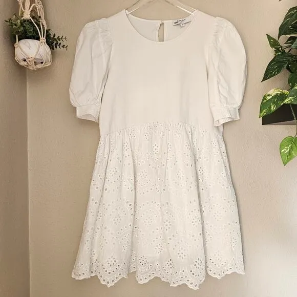Peter Som Collective Rent the Runway White Combo Eyelet Dress Mini Sz 6 $360