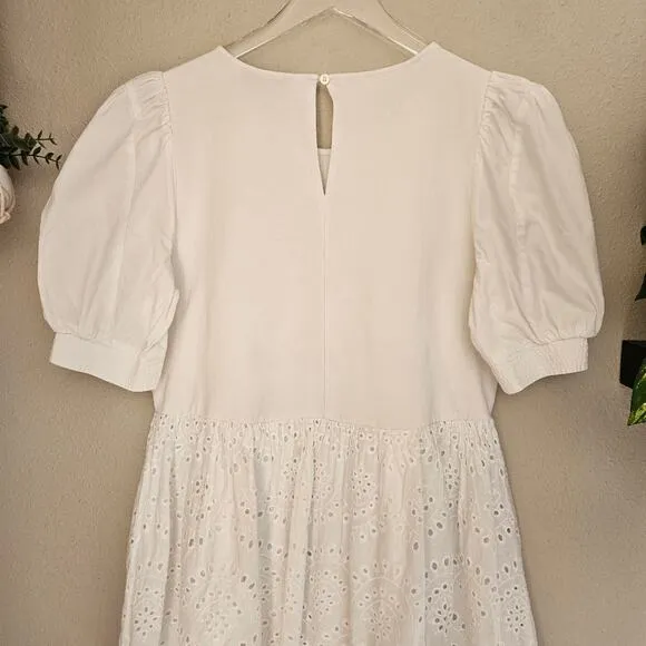 Peter Som Collective Rent the Runway White Combo Eyelet Dress Mini Sz 6 $360