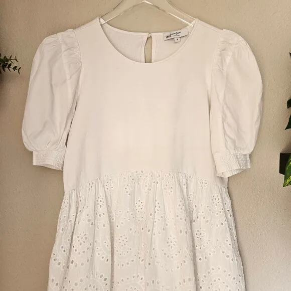 Peter Som Collective Rent the Runway White Combo Eyelet Dress Mini Sz 6 $360