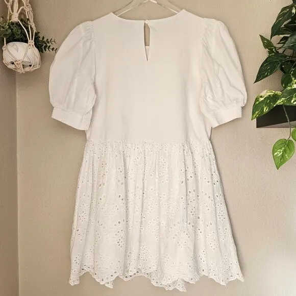 Peter Som Collective Rent the Runway White Combo Eyelet Dress Mini Sz 6 $360