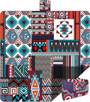 Picnic Blankets, 3-Layer Thicking Outdoor Camping Blanket, Extra Large 80"x 80" Outdoor Beach Blanket, Waterproof Lightweight Folding Portable Travel Blanket(Persia Red)