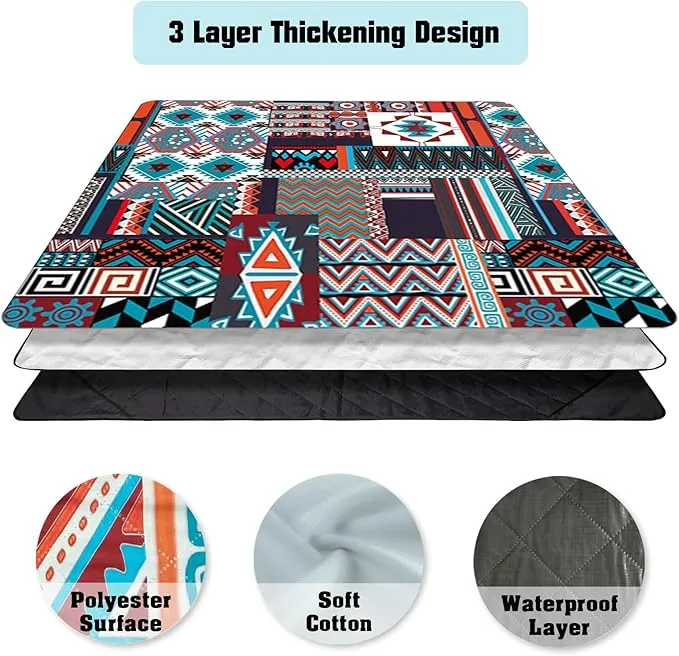 Picnic Blankets, 3-Layer Thicking Outdoor Camping Blanket, Extra Large 80"x 80" Outdoor Beach Blanket, Waterproof Lightweight Folding Portable Travel Blanket(Persia Red)