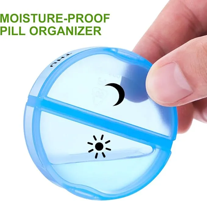 Pill Boxes 7-Day Pill Organizer With 2 Compartments Portable