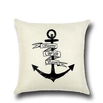 Pillow cases and pillows Hope anchors the soul Home is where the anchor drops Sleeping with sirens 17 x 17 burlap zipper closure pillow covers