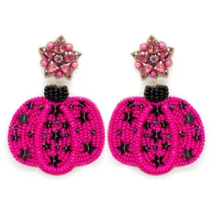 Pink Pumpkin Seed Bead Earrings