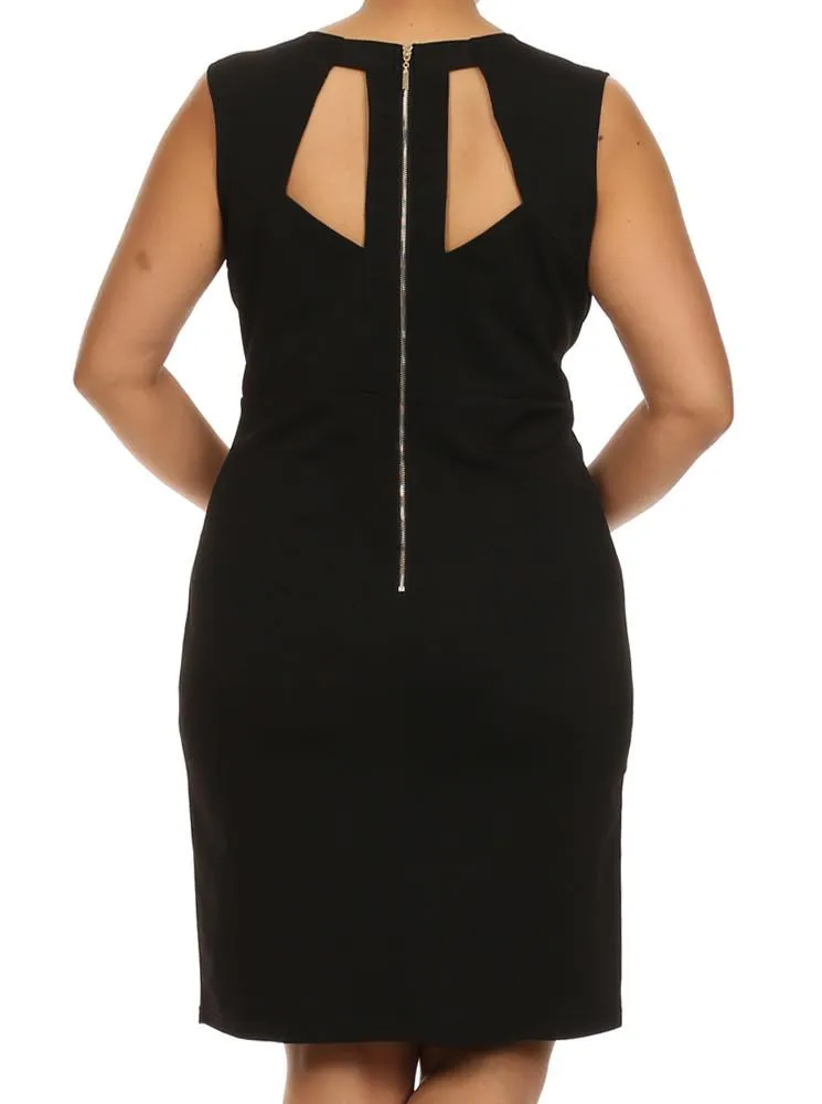 Plus Size Midnight Crush Gilded Neckline Black Dress