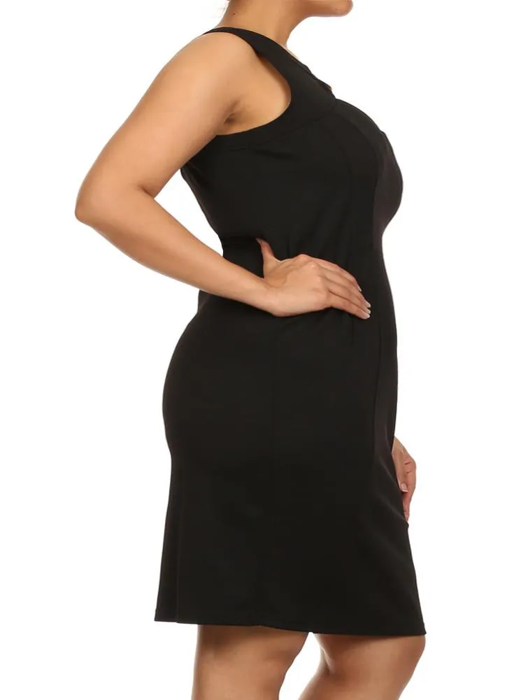 Plus Size Midnight Crush Gilded Neckline Black Dress