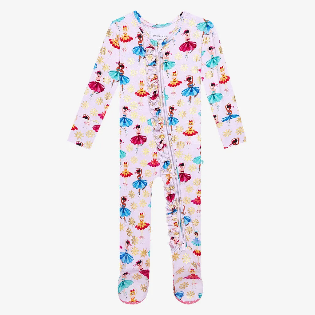 Posh Peanut Adalyn Ruffled Zippered Footie