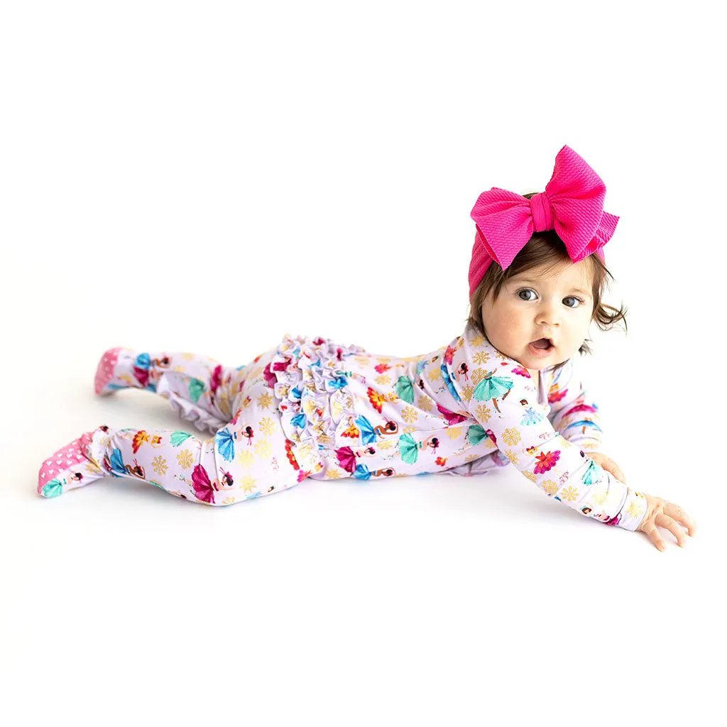 Posh Peanut Adalyn Ruffled Zippered Footie