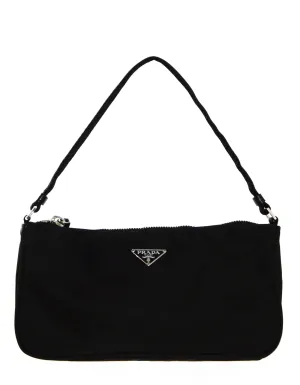 Prada Vintage Black Nylon Baguette Bag