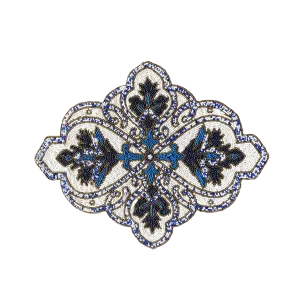 Priscilla Beaded Placemat - Blue/White