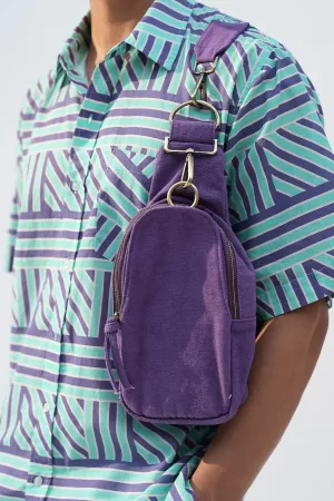 Purple Crossbody Canvas Bag