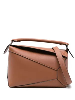 Puzzle edge small leather handbag