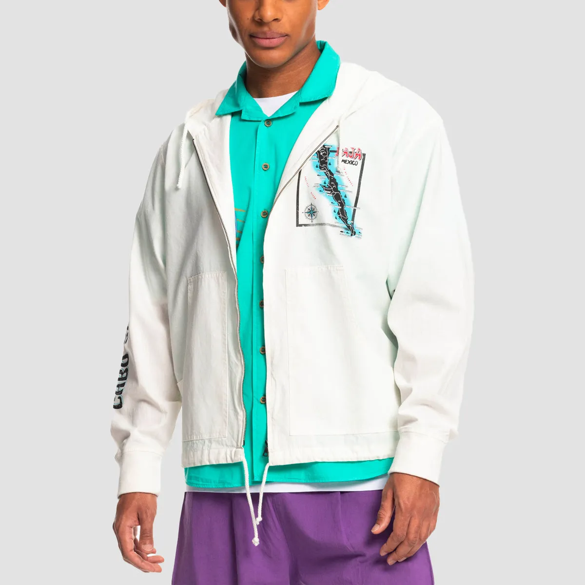 Quiksilver x Stranger Things The Baja Lightweight Jacket White