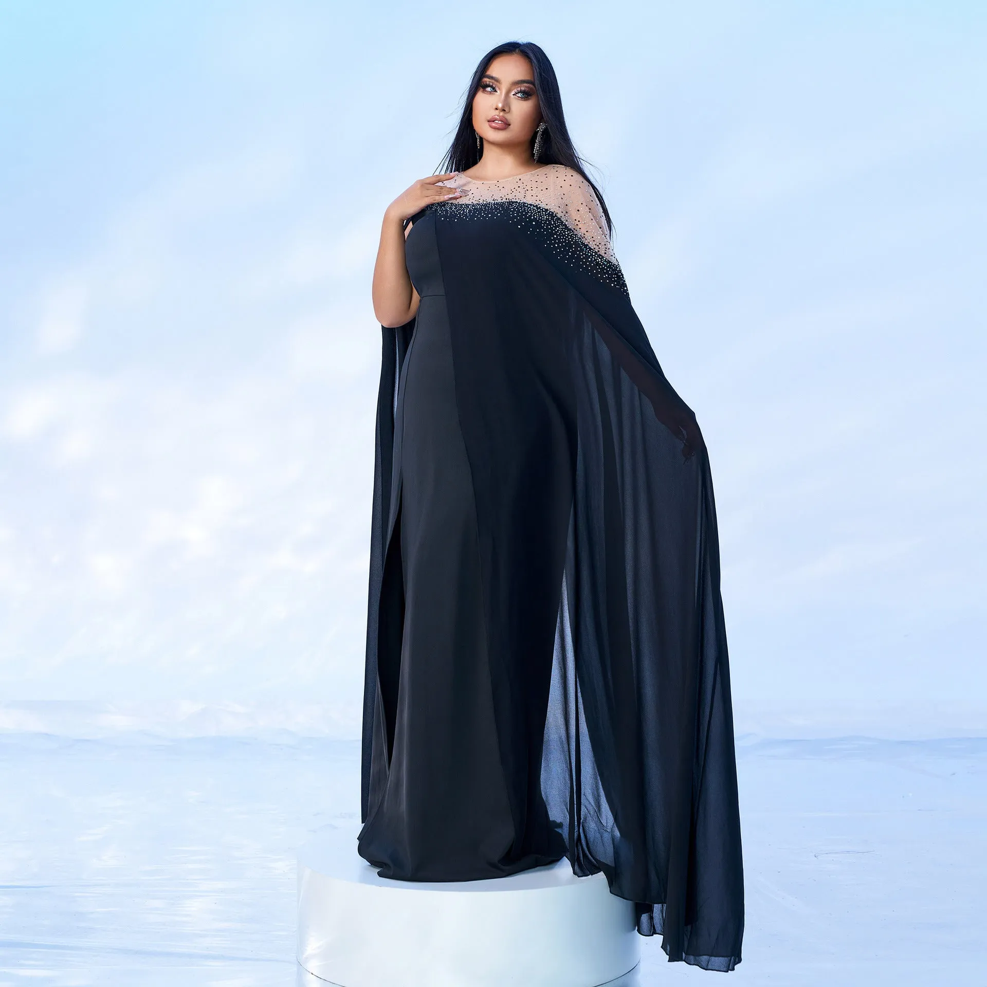 Radiant Plus Size Beaded Evening Gown for Unforgettable Formal Occasions