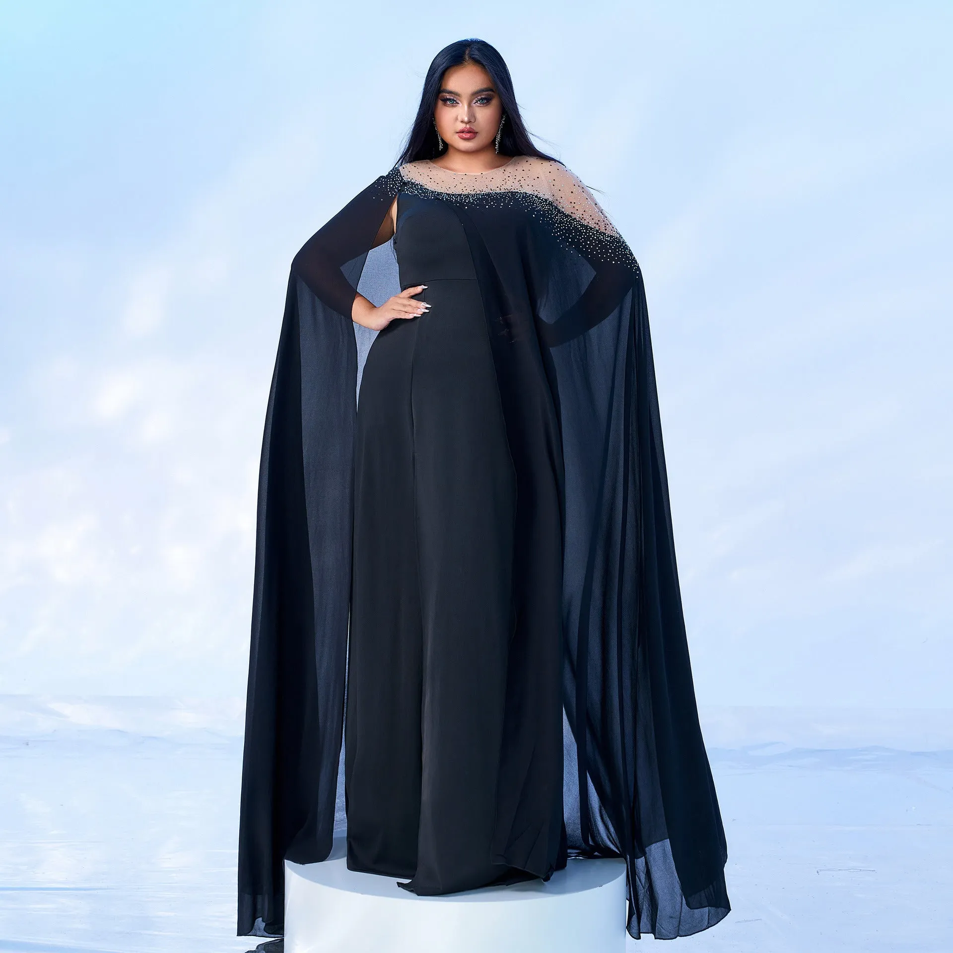 Radiant Plus Size Beaded Evening Gown for Unforgettable Formal Occasions