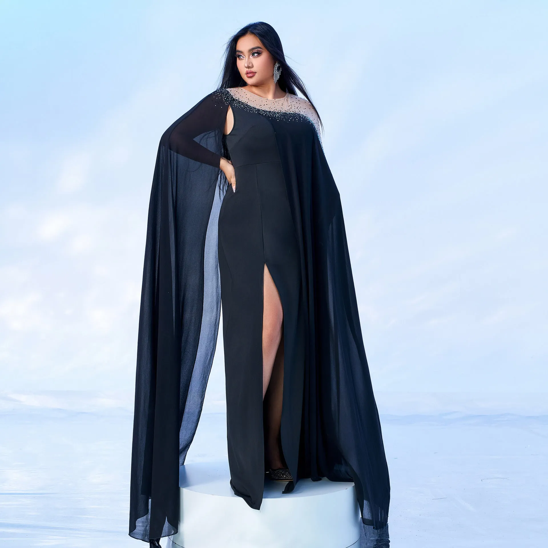 Radiant Plus Size Beaded Evening Gown for Unforgettable Formal Occasions