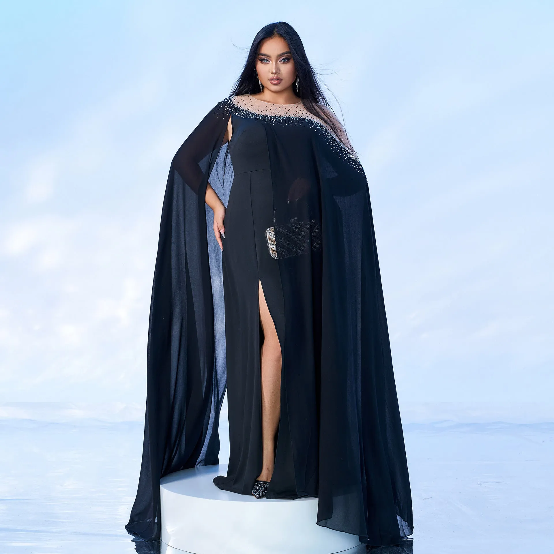 Radiant Plus Size Beaded Evening Gown for Unforgettable Formal Occasions