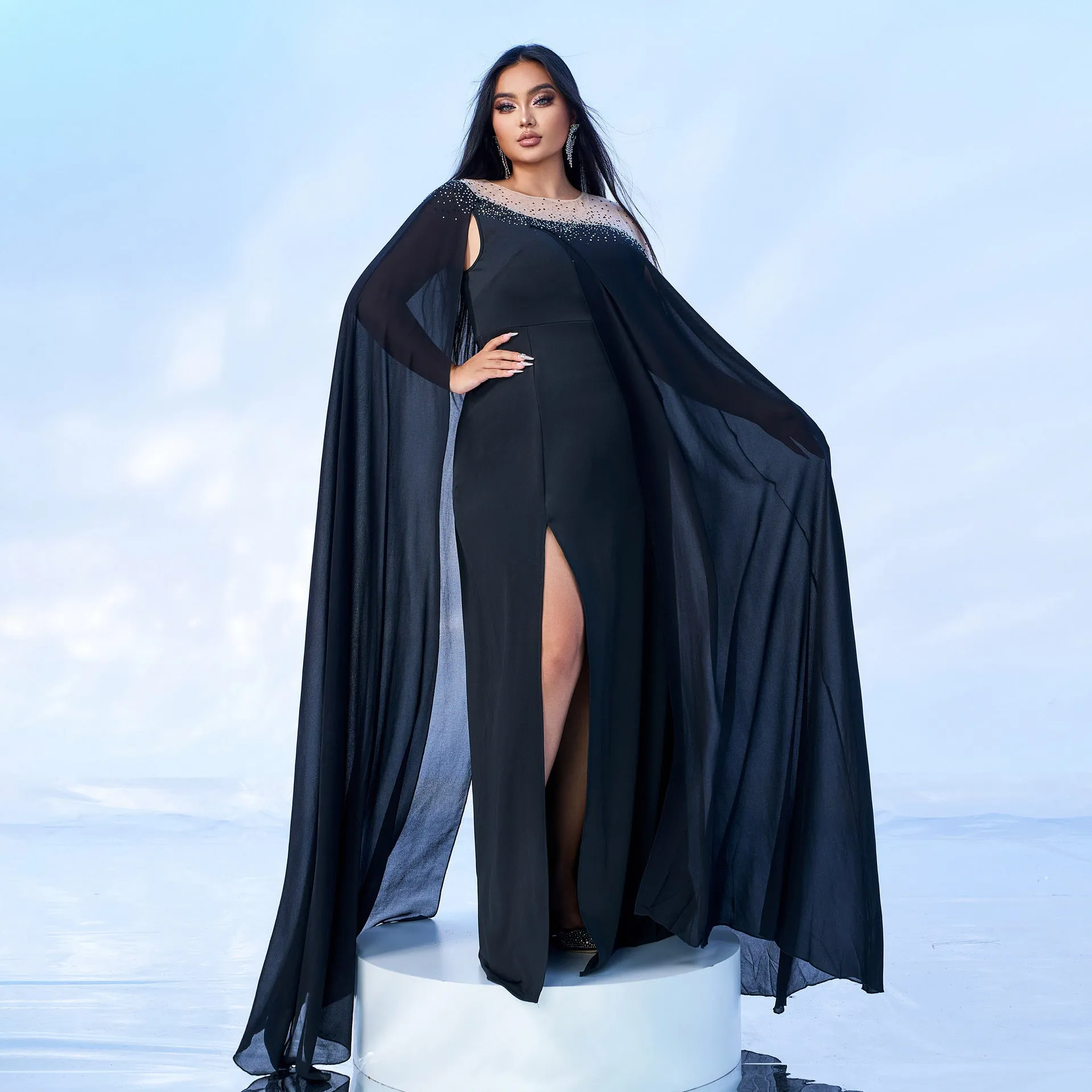 Radiant Plus Size Beaded Evening Gown for Unforgettable Formal Occasions