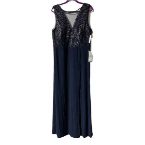 R&amp;M Richards Nightway Navy Blue / Nude Sequin Evening Gown Size 18W NWT