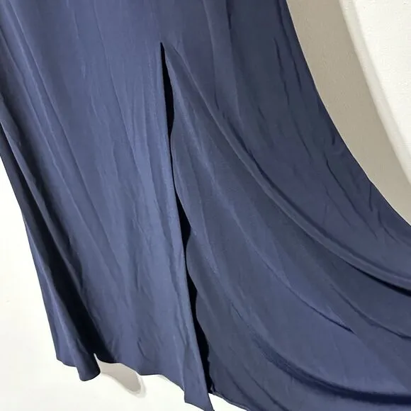 R&amp;M Richards Nightway Navy Blue / Nude Sequin Evening Gown Size 18W NWT