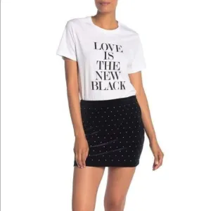 Rebecca Minkoff &quot;Betsy&quot; Black Velvet Mini Skirt w/ Jewels, Size 6, NWT!